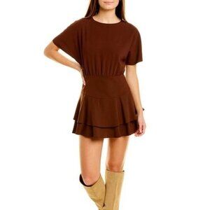 ALICE + OLIVIA Palmira Brown Mini Dress Size 4